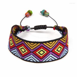 Charm Bracelets Bohemian Rope Woven Freundschaftsarmband für Frauen Fashion Geflochtene Handmade Colored Thread Boho Beads Wristbands