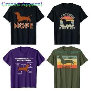 Mens Tshirts Dachshund Funny Gift for Lover Retro Vintage Wiener Dog I Live Got Friendsss på låga platser 230417