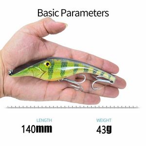 140mm 43G Slow Sinking Jerkbait Hard Artifical Lures Pike Bait Jerk Wobblers Fishing Tackle Fishing Fishing Lures Jerkbait Fishing Lure 28g