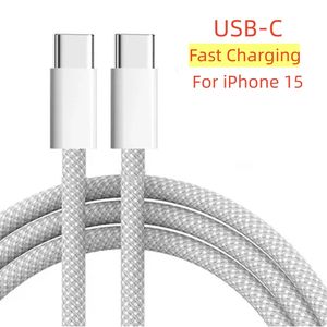 1M 3ft USB Type C till typ C PD 60W Fast laddningskabel för iPhone 15 Dataadapter med ruta