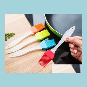 Baking Pastry Tools Sile Brushes Bbq Bakeware Cake Bread Oil Cream Cooking Basting Brush Kitchen Dining Bar Blue Orange Green Red Dhtue