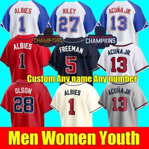 Program WS Gold 2023 Jersey Ronald Acuna S-4xl Jr. Matt Olson Atlanta Jorge Soler Deion Sanders Austin Riley Brave Ozzie Albies Jones Men Młodzież Baseball