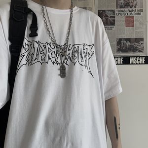 T-shirt da uomo Harajuku T-shirt da uomo Anime Goth Punk Stampa Abiti neri Stile coreano Top a maniche corte Tee Vintage Y2k Camicia Maschile Top 230418