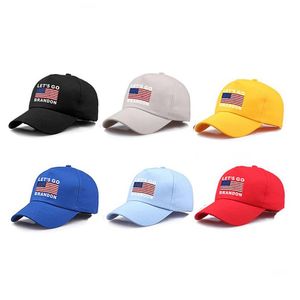 Caps de bola personalizados Lets Go Brandon Baseball Cap Flag American Cotton Print Outdoor Leisure Sun Hat Hat Casual Capacho Deli Dhgarden Dhfqh