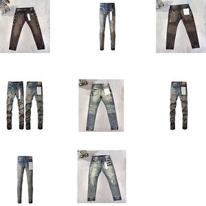 Lila Jeans Herren Designer-Jeans Denim-Hose Schwarze Hose High-End-Qualität Stickerei Marke Mann Lange Hosen Hosen Streetwear Denim Skinny Slim Top-Qualität