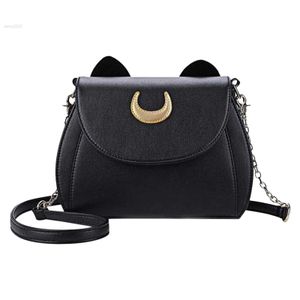 Bolsas de ombro bolsa crossbody de orelha de gato para mulheres pequenas bolsas de ombro de ombro de couro pu messenger bolsa elegante feminina ghlap satchel