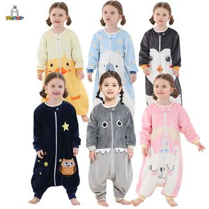 Śpiwory Michley Halloween sowa kreskówka śpiwór śpiwór śpiwak Sleepsack Swaddle długi rękaw noszenie noszenia Koc dla dziewcząt chłopców 1-6 lat 231118