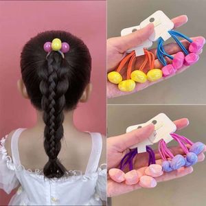 Children's Tied Ponytail Double Ended Rubber Band, Bead Headrope, Elastic Braided Hair Loop, Girl Headrope