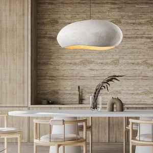 Pendant Lamps Nordic Wabi Sabi E27 LED Chandelier Dining Room Lights Lustre Bar Suspend Lamp Home Decor Loft Hanging Lighting Fixtures