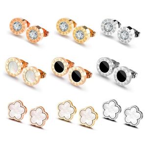 Stud Trendy Exquisite Zirkon Edelstahl Ohrstecker Für Frauen Klassische Geometrische Kristall Ohrring Geschenke Modeschmuck Dhgarden Otbae