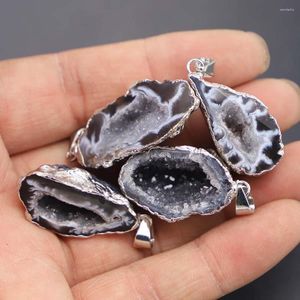 Pendant Necklaces Natural Stone Raw Ore Irregular Edge Pendants Charm Brazilian Agate Drusy Druzy Crystal Cluster For Necklace Jewelry