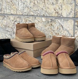 Tasman Slippers Tazz Slides Mustard Seed Sheepskin Shearling Classic Ultra Mini Platform Boot Winter Mules Women Men Slip-on Shoes Suede Upper UGGsity slippers 90ES