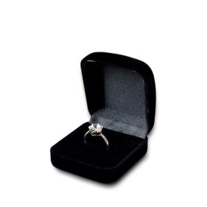 Scatole per gioielli da 10 pezzi Scatola per anelli di fidanzamento all'ingrosso in velluto nero Scatola per esposizione di gioielli Scatola pieghevole per anelli di nozze Organizzatore di regali di San Valentino 231118