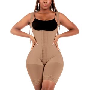 Women's Shapers Fajas Colombianas Bum Lift Tummy Control Shapewear Mid Thigh Open Bust Skims Bodysuit For Daily Or Postpartum Use 230418