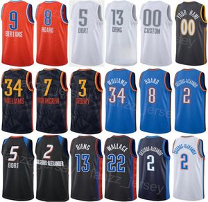 Print Basketball Ousmane Dieng Jersey 13 City Vasilije Micic 29 Kenrich Williams 34 Davis Bertans 9 Jaylin Williams 6 Isaiah Joe 11 Sport Custom Name Number Men Kids