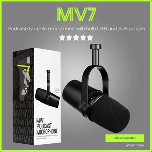 Microfones USB Podcast Todo Metal USB XLR Microfone Dinâmico MIC MV7 para Podcasting Gravação Live Streaming Gaming 231117