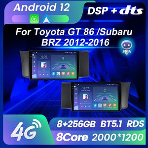 Android 12 Car DVD Radio Audio Multimedia Player для Toyota GT 86 для Subaru BRZ 2012-2016 GPS CarPlay Bt 2din Head Bind