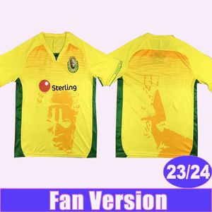 2023 24 Bendel Insurance Mens 축구 유니폼 나이지리아 프로 리그 홈 옐로우 풋볼 셔츠 짧은 소매 유니폼