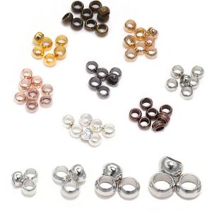 500 pz/lotto Oro Argento Sfera di Rame Crimp End Perline Dia 1.5-3mm Tappo Perline Del Distanziatore Per Gioielli FAI DA TE Che Fanno forniture Accessori Creazione di Gioielli Risultati di Gioielli