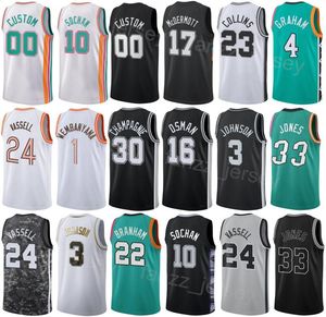 Printed Basketball City Devin Vassell Jersey 24 Keldon Johnson 3 Devonte Graham 4 Tre Jones 33 Zach Collins 23 Victor Wembanyama 1 Association Customized Man Woman