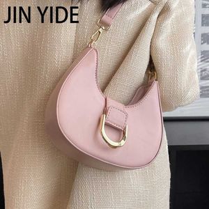 Umhängetaschen Jin YIde Saddle Umhängetaschen für Frauen 2023 Frühling Luxus Designer Trend Leder Mini Einfache Solide Handtaschen und Geldbörsen Lila