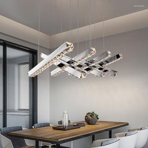 Avizeler 2023 Modern Lüks Kristal Avize Yemek Odası Yaşam Masası Ev Dekor Dükkanı El Gümüş Luster Led Kolye Tavan Lambası