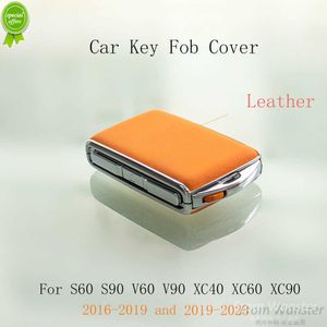 Leather Car Key Fob Cover Key Case Shell for Volvo Xc90 2016 V90 2017 S60 2019 V60 2019 Xc40 2018 Xc60 2020 S90 2021 2022 2023