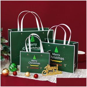 Gift Wrap Creative Christmas Tree Gifts Bag Portable Paper Retro Clothing Rivets Decoration Home Bags CT0302 Drop Delivery Garden FE DHXZV