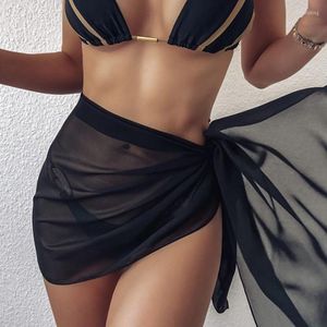 Kadın Mayo Plajı Bikini Sarma Skri Kadın Şifon Örtüsleri See-Through Cover Up Eşarp Kaftan Sarong Mayo