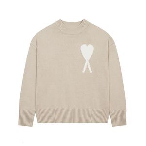 Herrtröjor ami och kvinnor par tröja Autumnwinter stil kärlek broderi lös avslappnad ritad topp 231118