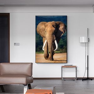 Moderne wilde afrikaanse olifant pôsteres em impressão muur arte canvas schilderij dieren foto vou woonkamer cuadros decoração sem moldura