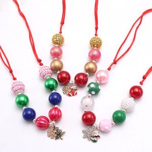 Mode Weihnachten Schmuck Mädchen Schneeflocken Anhänger Halskette handgefertigtes Seil Verstellbare Halskette mit Charms for Kids Gift