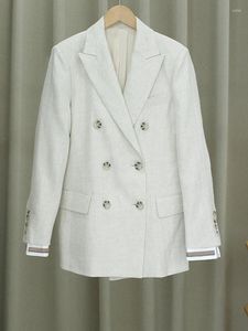 レディーススーツレディースカフビーズダブルブレストスーツジャケットファッションブリティッシュスタイルオフィス通勤シンプルな長袖コート