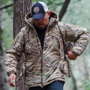 Utomhus vinterjackor Taktisk kamouflage förtjockad polär kall håll varma kläder Trek vandring camping vindbrytare rockar