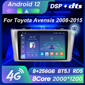 Android 12 CAR DVD Radio GPS Player multimídia para Toyota Avensis T27 2009-2015 Receptor estéreo Wi-Fi Bt CarPlay