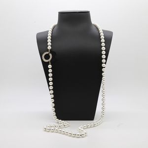 Ожерелья с подвесками, европейская и американская мода, элегантная высококачественная латунная обшивка с жемчугом, водой и бриллиантами, двухслойная женская цепочка для свитера