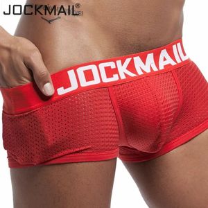 Underpants JOCKMAIL Sexy Men Underwear Boxer Breathable Mesh boxershorts men Male Underpants cueca Gay penis pouch Panties Mens Trunks 231117