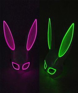 Party Masks Cosplay Party Mask LED Light up Bunny Mask Women Halloween Sexy Rabbit Mask DJ Bar Night Club Costume Masks Carnival P5039568