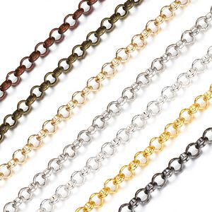 2 Meters Copper Link Chain for Needlework Jewelry Making Silver Plated Necklace Bracelet Materials Handmade Chain DIY Findings Jewelry MakingJewelry Findings