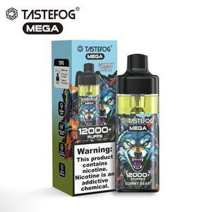 Shenzhen Vapes Üreticisi Tastefog Mega Puff 12K Doldurulabilir Vape Puff 12000 E-Cigarette Pod 2% 15ml 650mAH 12 LED Flashlight Hava Akışı Kontrolü