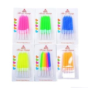 Candles Solid Color Simple Style Crystal Threaded Birthday Party Candle Adt Children Kids Baby Shower Cake Decor Gift 10Pcs/Set Drop D Dhzrr