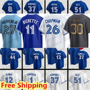 Blue Jays 27 Vladimir Guerrero Jr. koszulki baseballowe Daulton Varsho Toronto Bo Bichette Matt Chapman Alejandro Kirk George Springer Kevin Kiermaier Whit Varsho