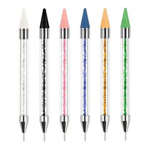 Doting Tools 50st/Set Dual-Ends Rhinestone Picker Doting Pen Bulk grossistkristaller ädelstenar Picker Wax Pen Pencil Nail Art Decoration Tools 231117