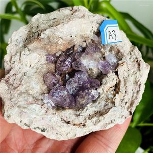 Decorative Figurines Rare Natural Kreutz Amethyst Geode Moroccan Mineral Specimen Chakra Soul Ore