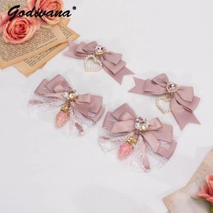 Headwear Acessórios de Cabelo Doce Bonito Barrettes Moda Hairclips Estilo Japonês Headwear Lolita Handmade Princesa Bowknot Lolita Grampos de Cabelo para Meninas 231118