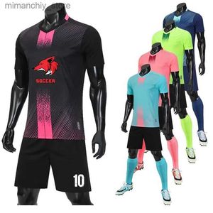 Kolektalny niestandardowy mężczyźni Kids Soccer Jersey Suit Sublimation Blank Quick Dry 2 -Place Club Match Training Football Football Sets Sets Q231118