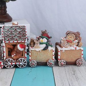 Weihnachtsdekorationen, Weihnachtsmann fährt Zug, Dekorationen, Weihnachtsmann-Zug, Dekoration, Weihnachtsgeschenke, Zuhause, Wohnzimmer, Tischplatte, Kunstharz, Kunsthandwerk, Dekorationen, Statuen 231117