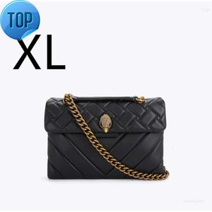 Kurt Geiger London Black Medium 26cm Cross Body Bags Genuine Leather Handbags Clutch Vintage Chains Messenger Bag Tote Handbagk6