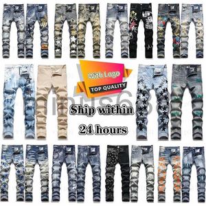 Mens Jeans Designer Men Purple Women Man Amirs Slim Fit Denim Letter Print Pants Fashion Luxury Holiday Outdoor Streetwear Clothing Big Size Trousers Jean