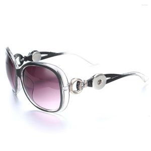Charm Armband 2023 Snap Button Jewelry Solglasögon Retro Oval Glasögon Eglase Fit 18mm för kvinnors män